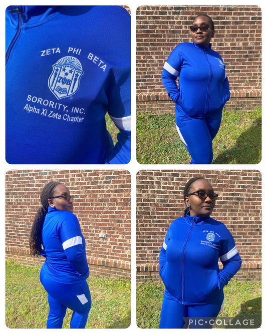 PRE-ORDER Zeta Phi Beta Track Jacket (royal blue-ONLY)