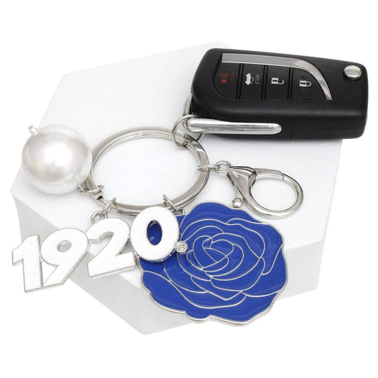 ZΦΒ Sorority Flower 1920 Keychain and Bag Clip