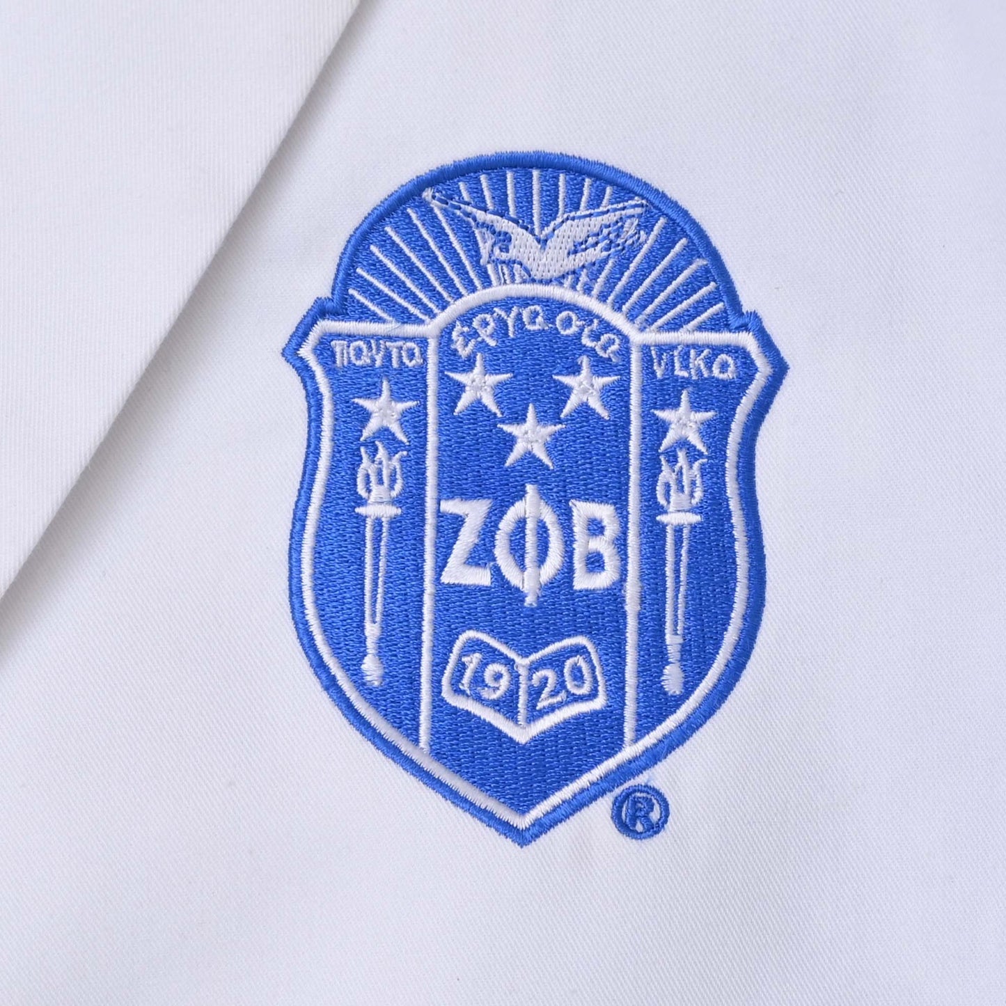 PRE-ORDER ZΦΒ White Satin Lined Blazer