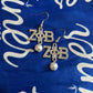 ΖΦΒ Teardrop Pearl Earrings