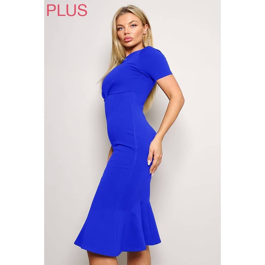 SO CLASSY TRUMPET MIDI DRESS PLUS