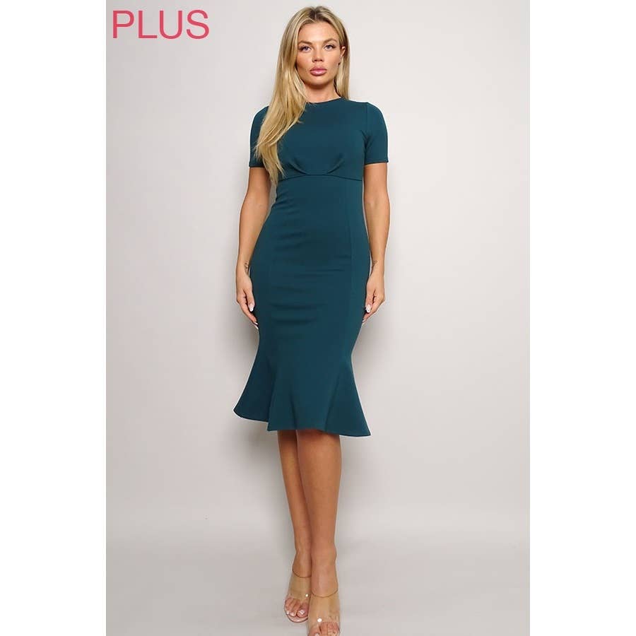 SO CLASSY TRUMPET MIDI DRESS PLUS