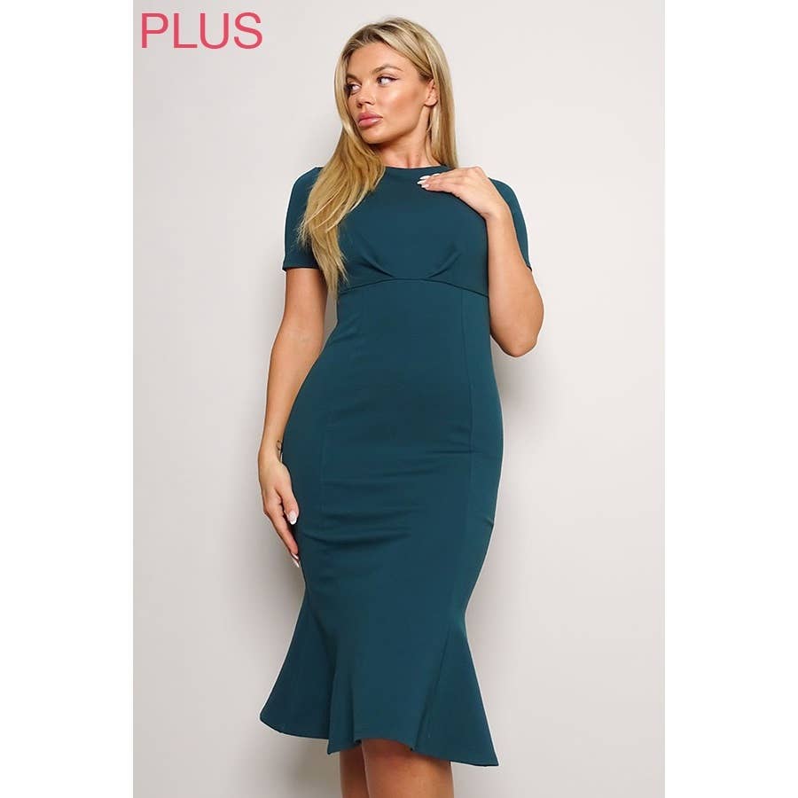 SO CLASSY TRUMPET MIDI DRESS PLUS