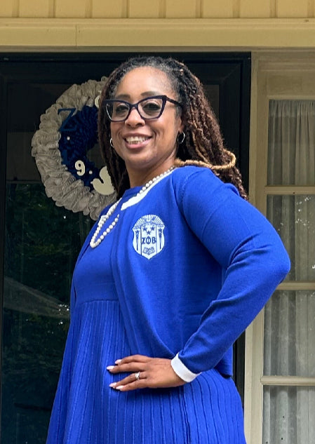 Royal blue cardigan sweater