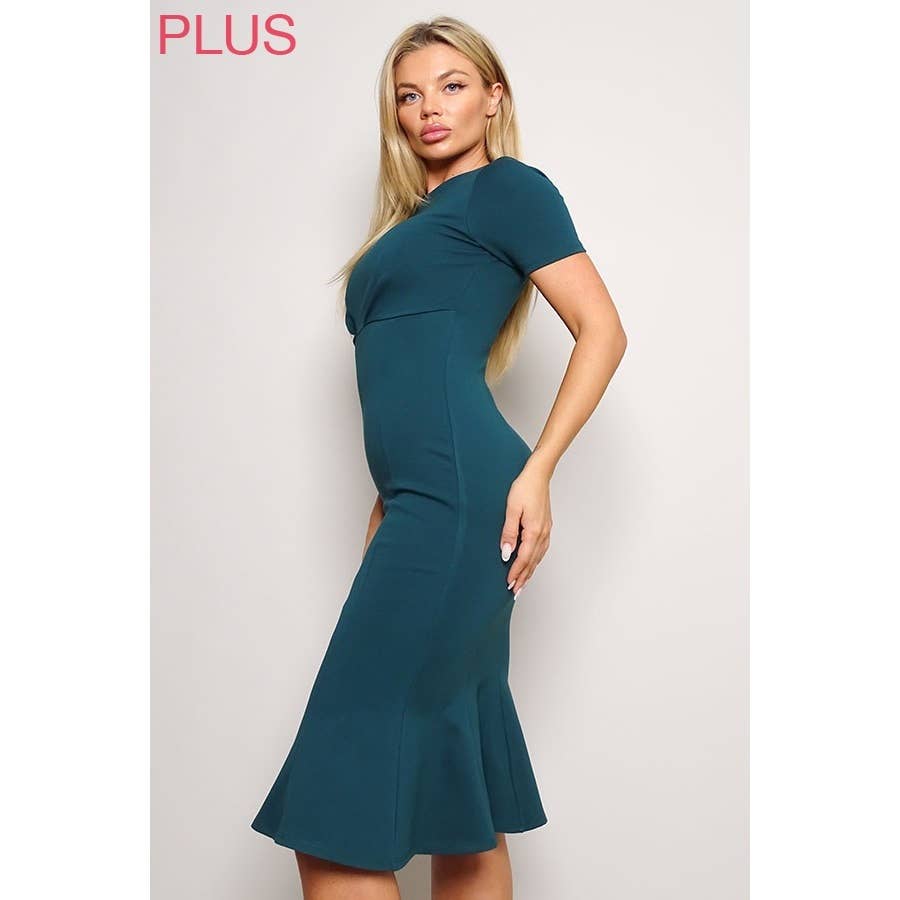 SO CLASSY TRUMPET MIDI DRESS PLUS