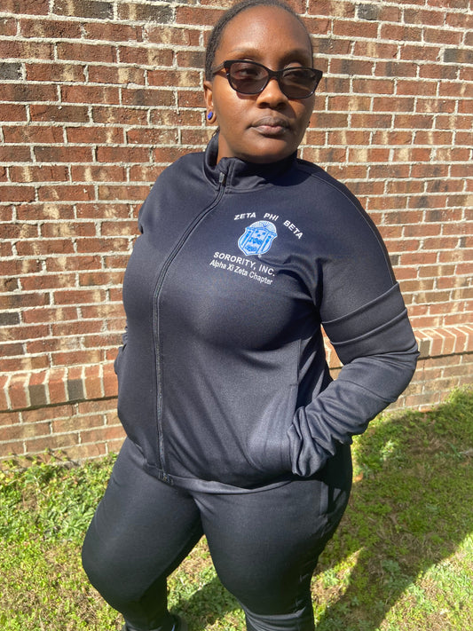 PRE-ORDER Zeta Phi Beta Track Jacket (black-ONLY)