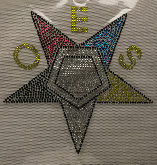 Order of Eastern Star Rhinestone Transfer (4x4)