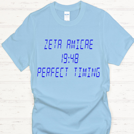 $10-Zeta Amicae 1948 Perfect Timing Shirt