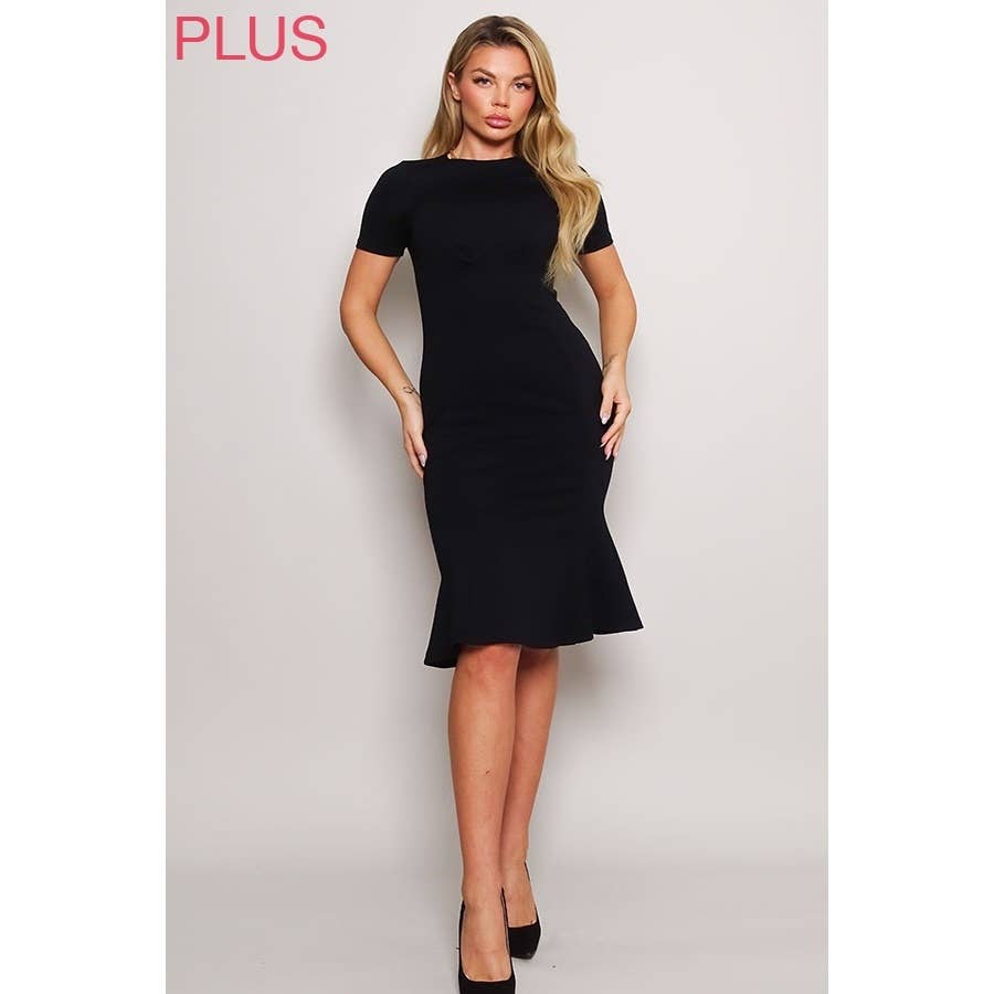 SO CLASSY TRUMPET MIDI DRESS PLUS