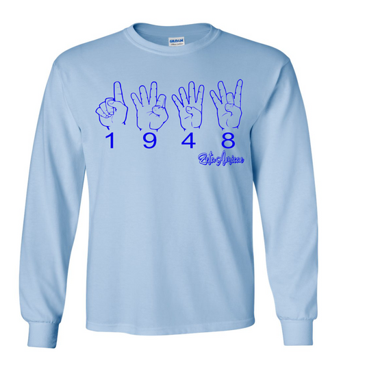 1948 Zeta Amicae Sign Language Shirt-LONG SLEEVE (unisex)